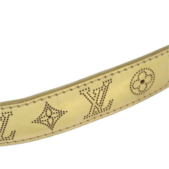 LOUIS VUITTON Monogram Mahina Ceinture Belt Leather Gold M9614W LV Auth bs17576 - Picture 3 of 16